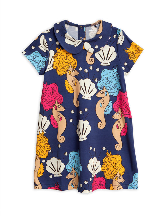 Designer Kids Fashion at Bloom Moda Online Children's Boutique - Mini Rodini Seahorse Collar Dress,  Dress