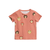 Designer Kids Fashion at Bloom Moda Online Children's Boutique - Mini Rodini Monkeys Printed Pink T-Shirt,  Shirt