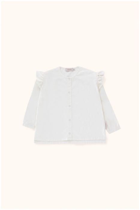 Designer Kids Fashion at Bloom Moda Online Children's Boutique - Tinycottons Solid Shoulder Frills Blouse,  Shirt